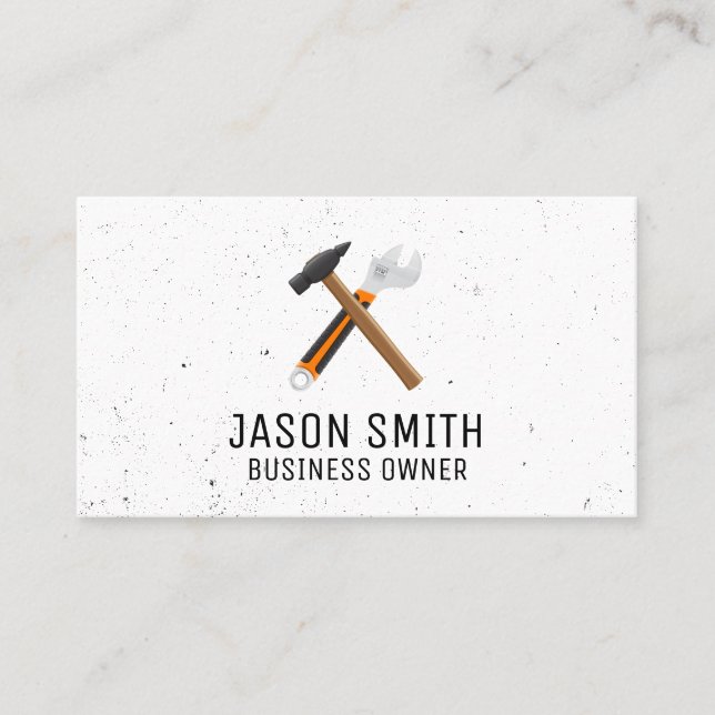 Hammer and Wrench | Construction Business Card (Front)