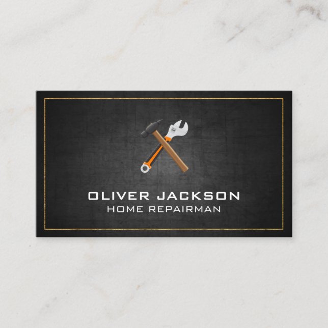 Hammer and Wrench | Construction Business Card (Front)