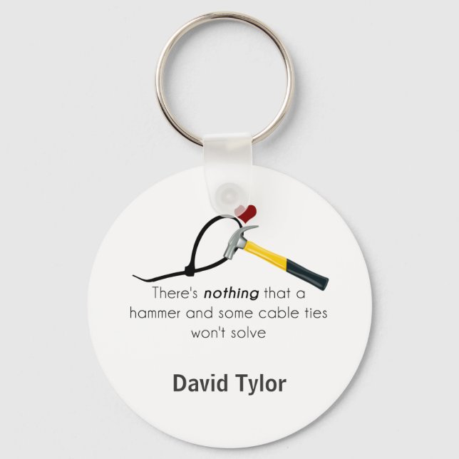 Hammer and zap-strap key ring (Front)