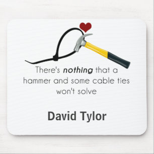 Hammer and zap-strap mouse mat