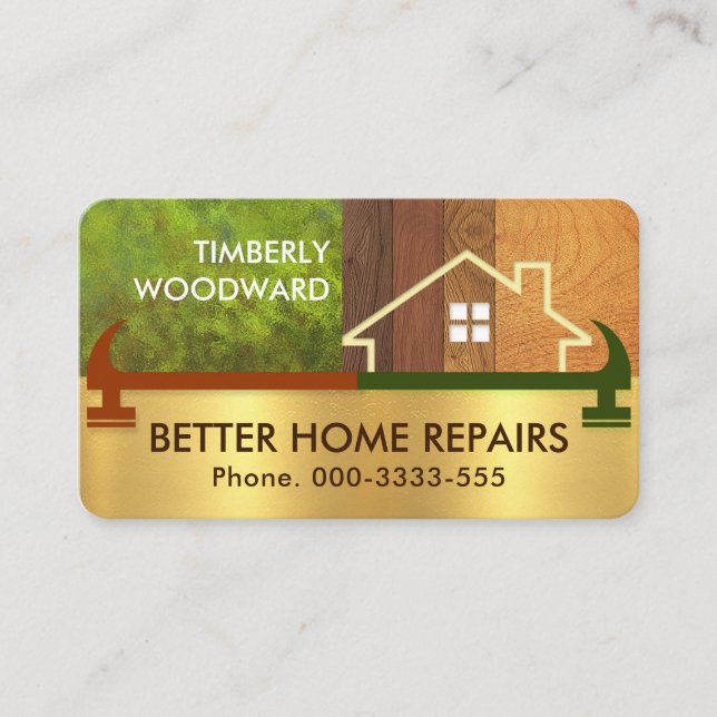 Hammer Border Timber Home Landscape Business Card (Front)
