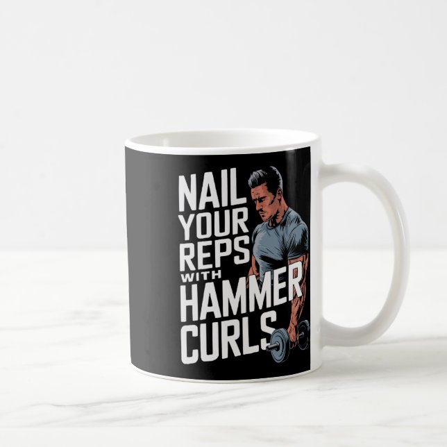 Hammer Curls Bodybuilding Fitness Workout Gym  Coffee Mug (Right)