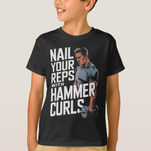 Hammer Curls Bodybuilding Fitness Workout Gym T-Shirt