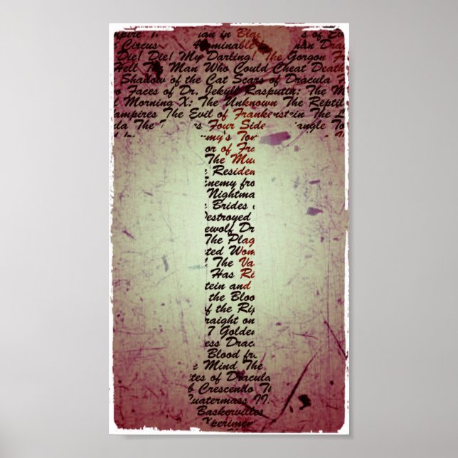 Hammer Films Hammer Poster is Red, Black, Sepia (Front)