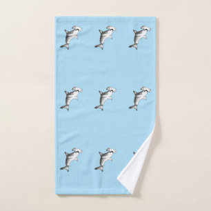 Hammer head shark hand towel