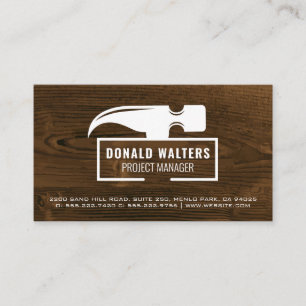 Hammer Head Tool   Wooden Board Business Card