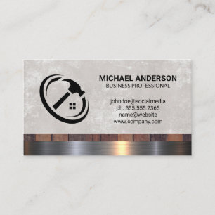 Hammer Home Logo   Building Material Business Card
