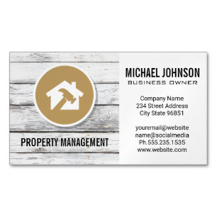 Hammer Home Logo   Wood Panels Magnetic Business Card