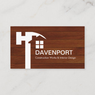 Hammer Home Silhouette On Timber Business Card