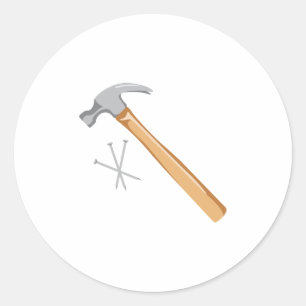 Hammer & Nails Classic Round Sticker