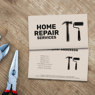 Hammer & Paint Roller - Home Repair Services Business Card