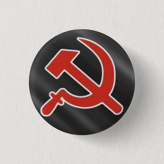 Hammer & Sickle 3 Cm Round Badge (Front)