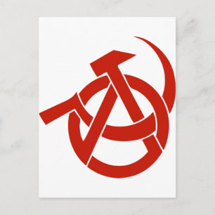 HAMMER  SICKLE ANARCHY LOGO POSTCARD