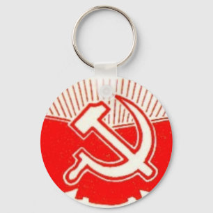 Hammer, Sickle, and Red Flags Key Ring