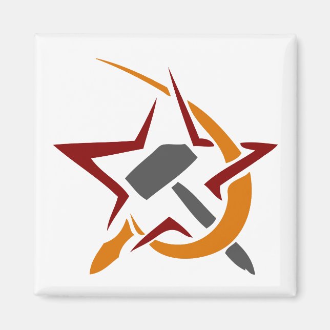 HAMMER SICKLE RED STAR MAGNET (Front)