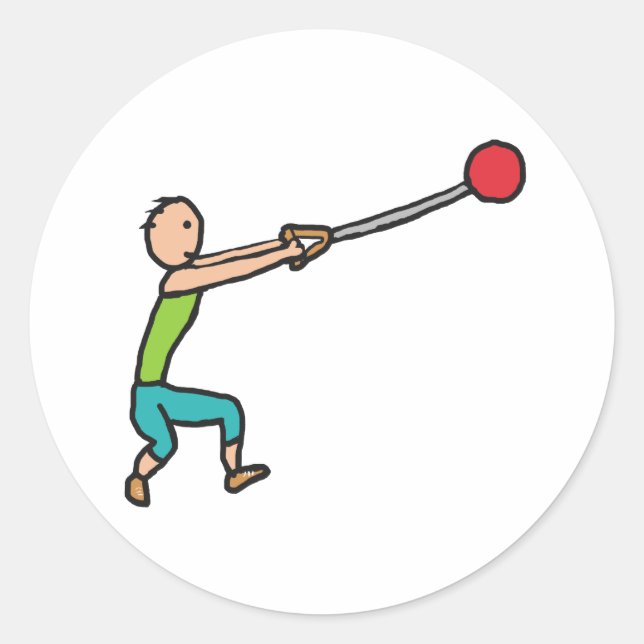 Hammer Throw Classic Round Sticker (Front)