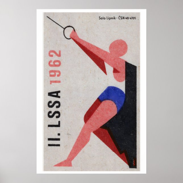Hammer Throw Competitor - Matchbox Print - Czech (Front)
