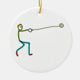 Hammer Throw Stickman Ceramic Tree Decoration