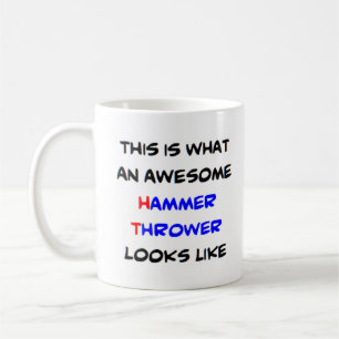 hammer thrower, awesome coffee mug