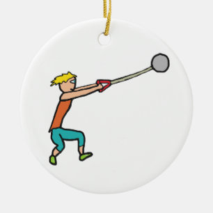 Hammer Throwing Ceramic Tree Decoration