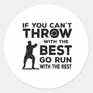 hammer throwing classic round sticker