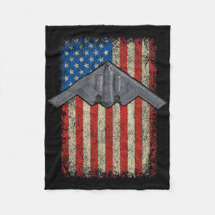 Hammer Time Stealth B-2 Military Midnight Aircraft Fleece Blanket