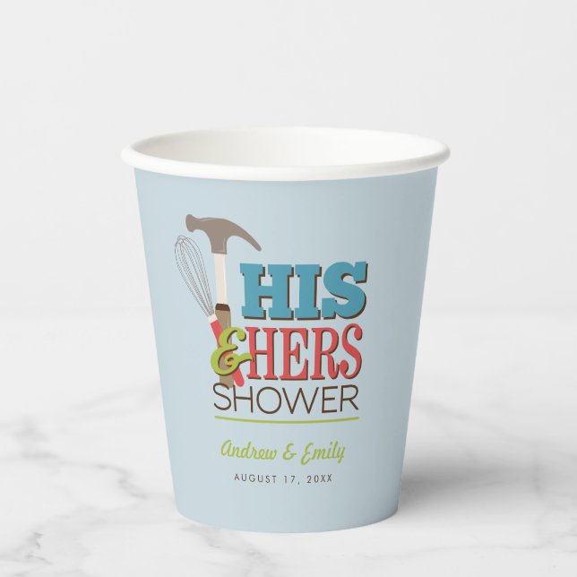 Hammer Whisk Handy Couple Shower Paper Cups (Front)