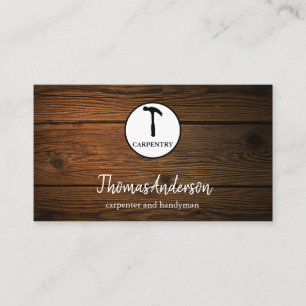 Hammer Wooden Carpenter Construction Business Card