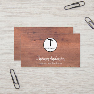 Hammer Wooden Carpenter Construction Business Card
