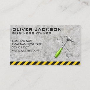 Hammer Wrench   Concrete Construction Business Card