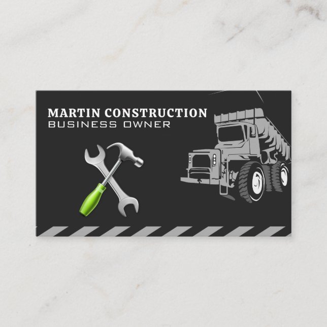 Hammer Wrench | Dump Truck Business Card (Front)