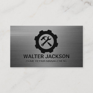 Hammer Wrench Gear Logo   Repairs Business Card