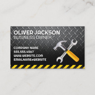 Hammer Wrench Logo   Construction   Steel Business Card