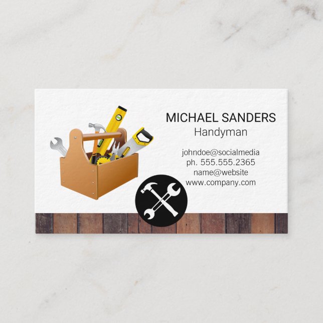 Hammer Wrench | Tool Box Business Card (Front)