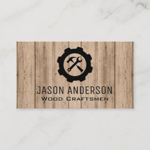 Hammer Wrench Tool Logo   Blue Collar  Business Card