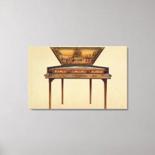 Hammered dulcimer in a painted soundbox, 18th cent canvas print
