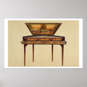 Hammered dulcimer in a painted soundbox, 18th cent poster
