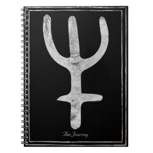 Hammered silver stylised planet Neptune symbol Notebook
