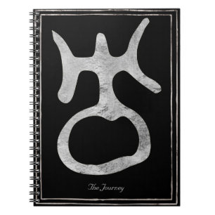 Hammered silver stylised Uranus planet symbol Notebook