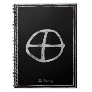 Hammered silver stylized planet Earth symbol Notebook