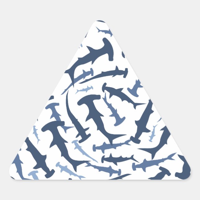 hammerhai hammerhead shark scuba diving triangle sticker (Front)