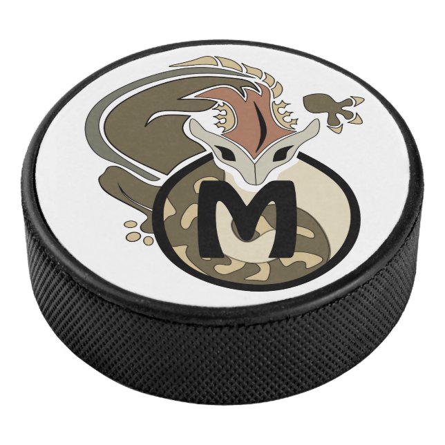 Hammerhead Salamander Monogram Hockey Puck (3/4)