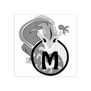 Hammerhead Salamander Monogram Rubber Stamp