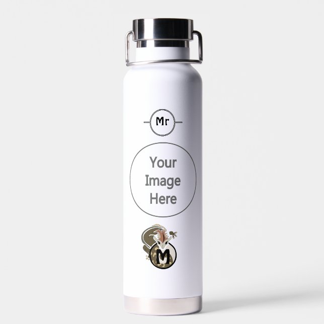 Hammerhead Salamander Monogram Water Bottle (Back)
