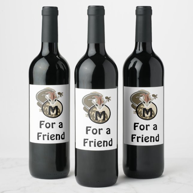 Hammerhead Salamander Monogram Wine Label (Bottles)