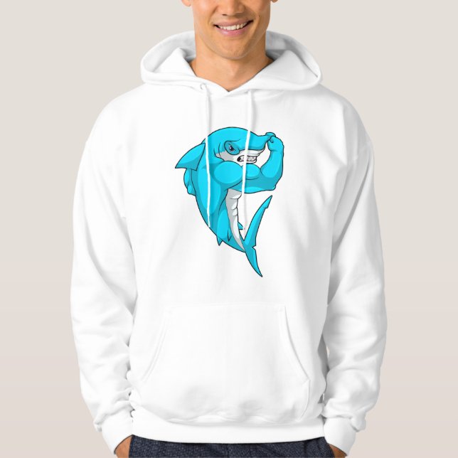 Hammerhead shark as Bodybuilder at Bodybuilding Hoodie (Front)