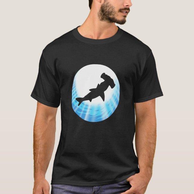 Hammerhead Shark Blue Animal Person T-Shirt (Front)
