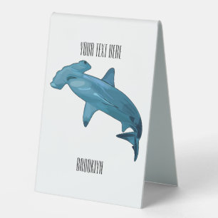 Hammerhead shark cartoon illustration