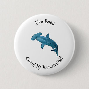 Hammerhead shark cartoon illustration 6 cm round badge