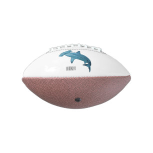 Hammerhead shark cartoon illustration american football